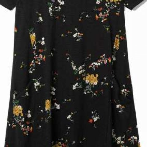 Fat Face Simone Windswept Posy Dress in Black